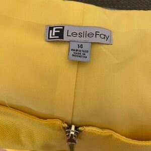 Leslie Fay Yellow Midi Dress
